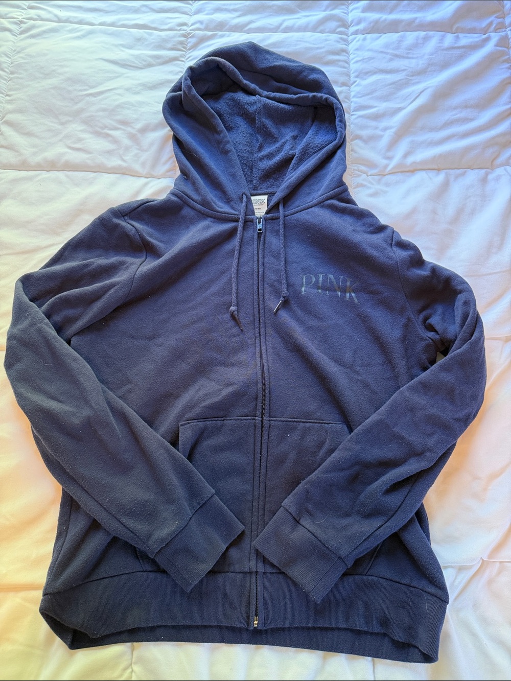 PINK Navy Zip-Up Hoodie